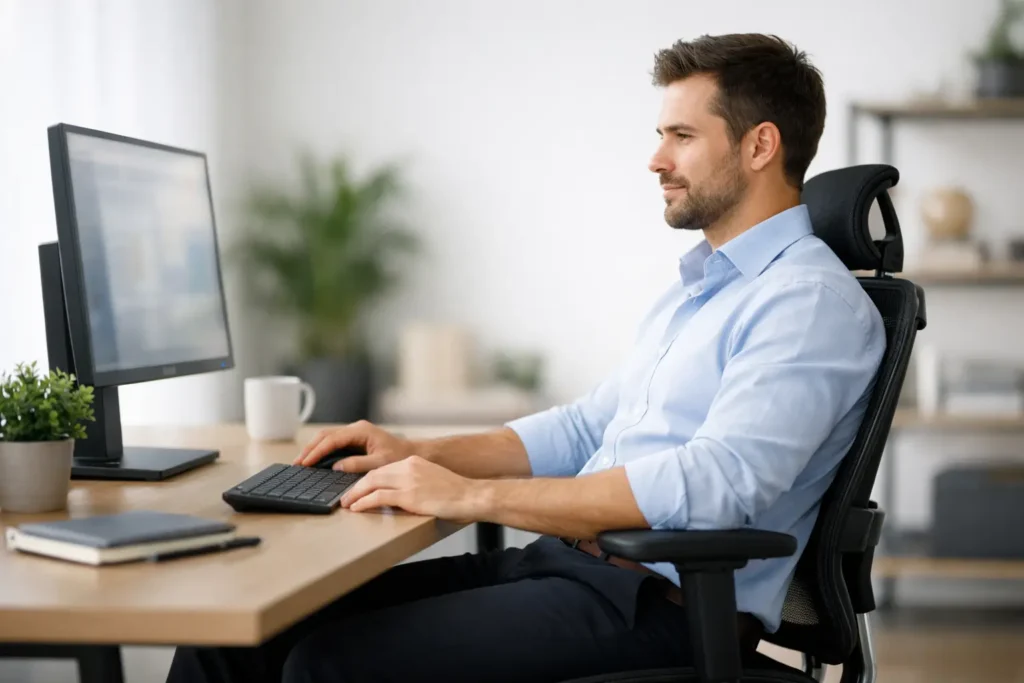 Mejores posturas para trabajar sentado